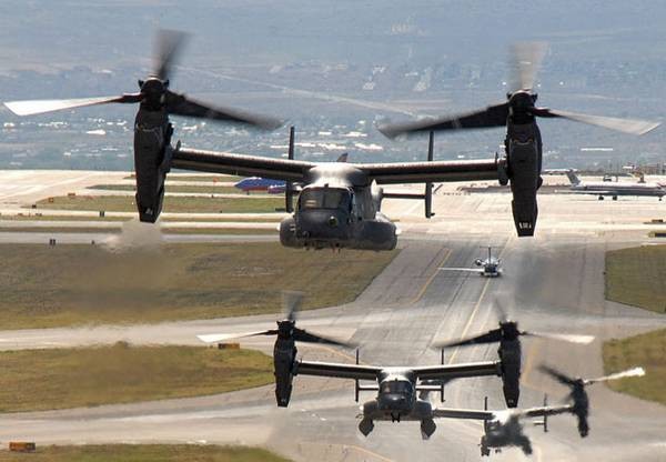 Máy bay vận tải cánh xoay nghiêng V-22 Osprey Mỹ (ảnh tư liệu)