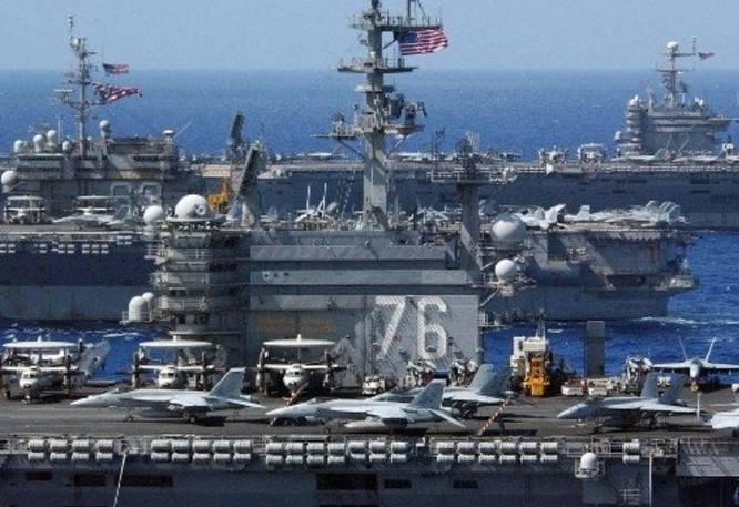Ba cụm tấn công tàu sân bay Mỹ. Ảnh: Sina