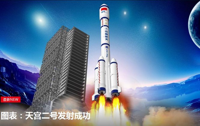 Trung Quốc phóng tàu vũ trụ Thiên Cung-2 ngày 15/9/2016. Ảnh: Tân Hoa xã