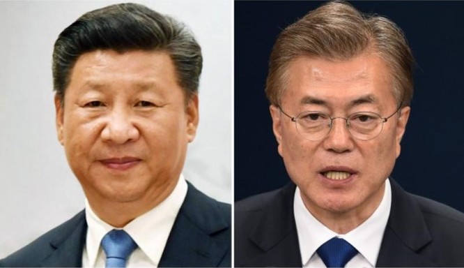 Chủ tịch Trung Quốc Tập Cận Bình và Tân Tổng thống Hàn Quốc Moon Jae-in đã tiến hành điện đàm. Ảnh: South China Morning Post