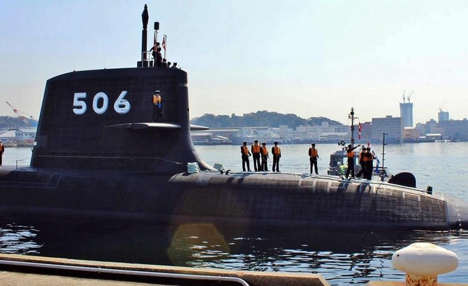Tàu ngầm thông thường AIP lớp Soryu của Lực lượng Phòng vệ Biển Nhật Bản. Ảnh: Thời báo Hoàn Cầu.