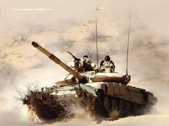 Xe tăng T-90S của Lục quân Ấn Độ.