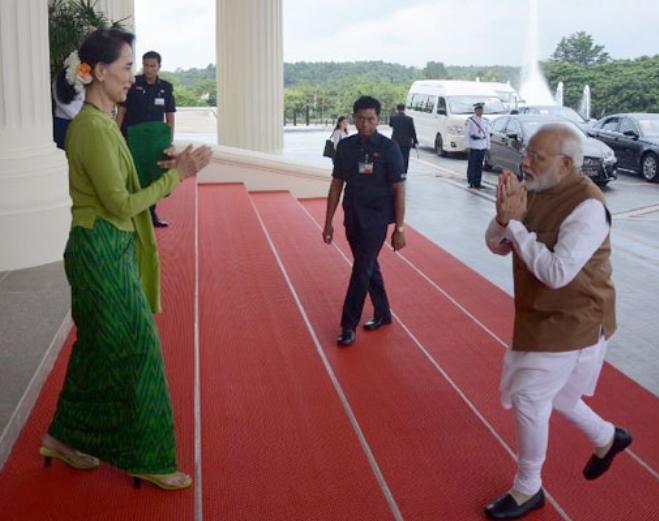 Thủ tướng Ấn Độ Narendra Modi thăm Myanmar. Ảnh: NDTV.