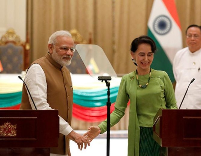 Thủ tướng Ấn Độ Narendra Modi thăm Myanmar. Ảnh: Youth