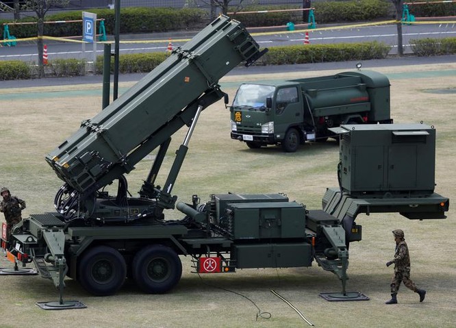 Hệ thống tên lửa phòng không Patriot-3 Nhật Bản, mua của Mỹ. Ảnh: Reuters.