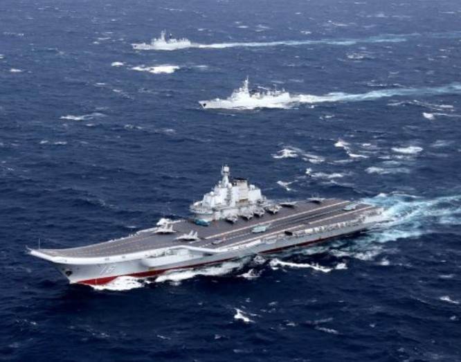 Biên đội tàu sân bay Liêu Ninh, hải quân Trung Quốc. Ảnh: Thời báo Tự do Đài Loan.