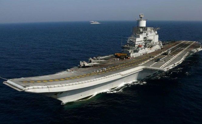 Tàu sân bay INS Vikramaditya, hải quân Ấn Độ. Ảnh: NDTV.