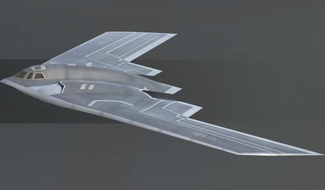 Hình ảnh tưởng tượng về máy bay ném bom tàng hình thế hệ mới B-21 của Mỹ. Ảnh: QQ.