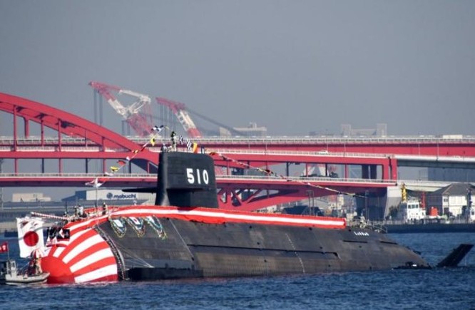 Tàu ngầm thông thường AIP JS Shoryu SS-510 lớp Soryu của Lực lượng Phòng vệ Biển Nhật Bản. Ảnh: DefPost.