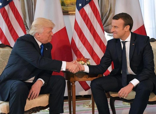 Tổng thống Mỹ Donald Trump và Tổng thống Pháp Emmanuel Macron. Ảnh: AFP.