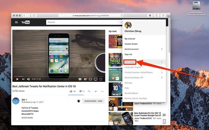 Cách bật chế độ màu tối của YouTube trên các thiết bị iOS - Ảnh 5