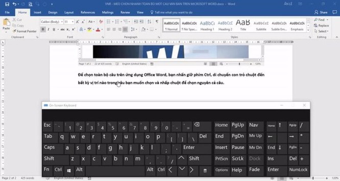 Mẹo chọn nhanh toàn bộ câu văn bản trên Microsoft Word - Ảnh 2
