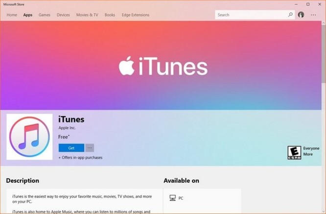 Kho nhạc số trực tuyến Apple iTunes đã chính thức có mặt trên Windows 10 ảnh 1