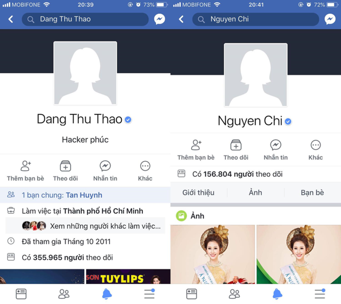 Facebook Đặng Thu Thảo, Khả Ngân, Nam Thư... bị hack ảnh 1