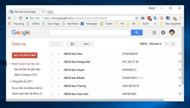 Cách truy cập trang Danh bạ trên giao diện Gmail mới ảnh 2