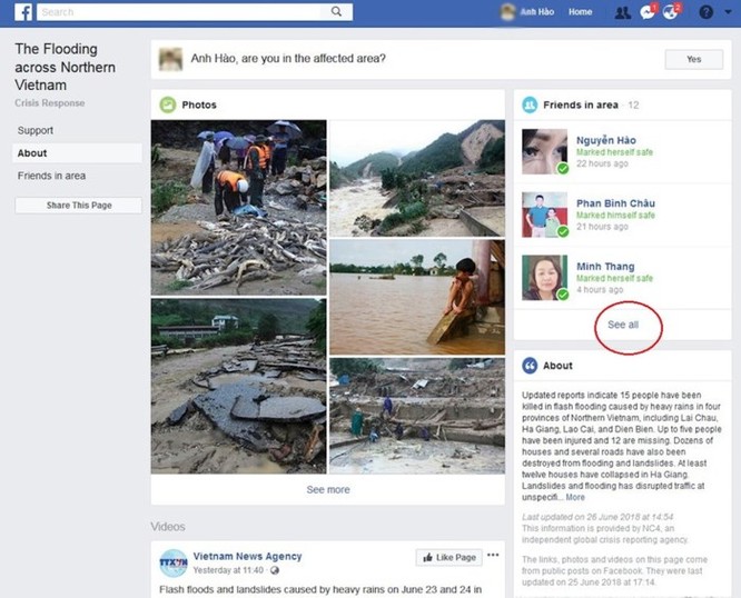 Địa chỉ Facebook kiểm tra an toàn trong vụ vỡ đập ở Lào khiến hàng trăm người mất tích ảnh 2