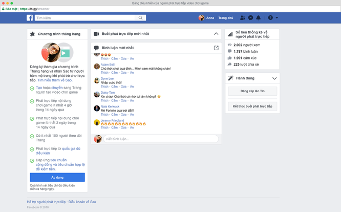 Facebook mở rộng Chương trình Thăng hạng dành cho các game thủ tại Việt Nam ảnh 1