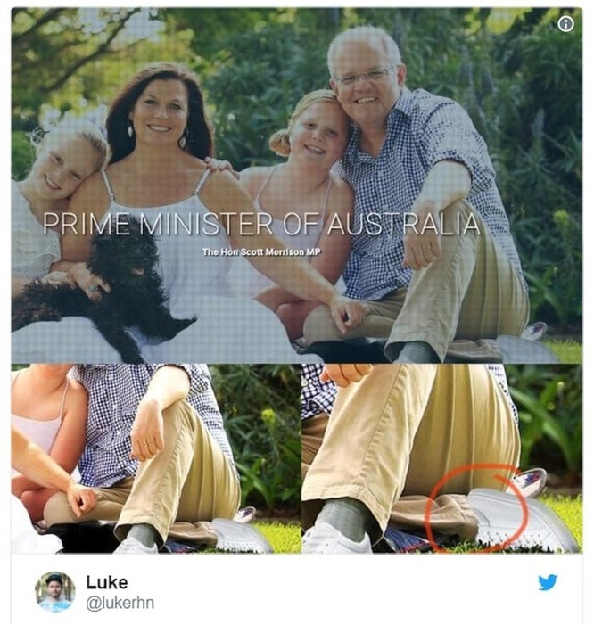 Bị Photoshop hỏng, thủ tướng Australia có hai chân trái trong ảnh ảnh 1