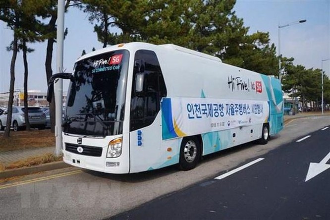 Hàn Quốc thử nghiệm trên thực địa xe buýt tự lái sử dụng mạng 5G ảnh 1