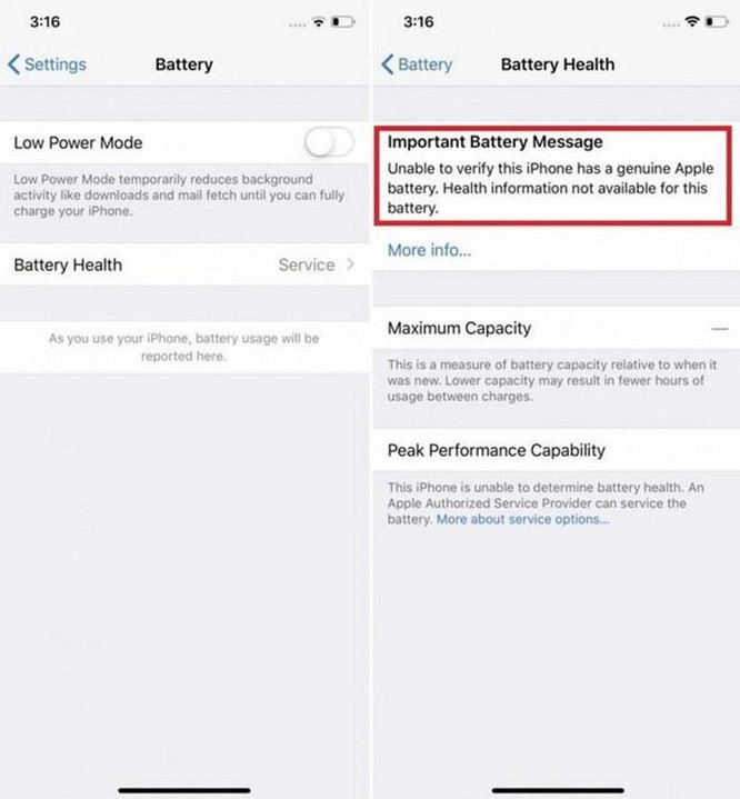 Vì sao khách hàng thay pin iPhone chính hãng vẫn bị báo lỗi? ảnh 1