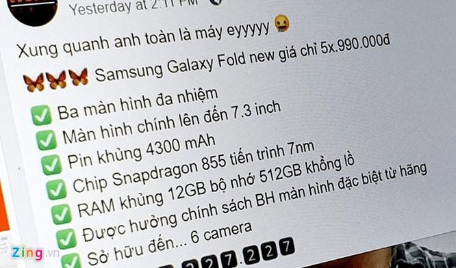 Galaxy Fold giảm gần 50 triệu đồng sau 1 tháng về Việt Nam ảnh 1
