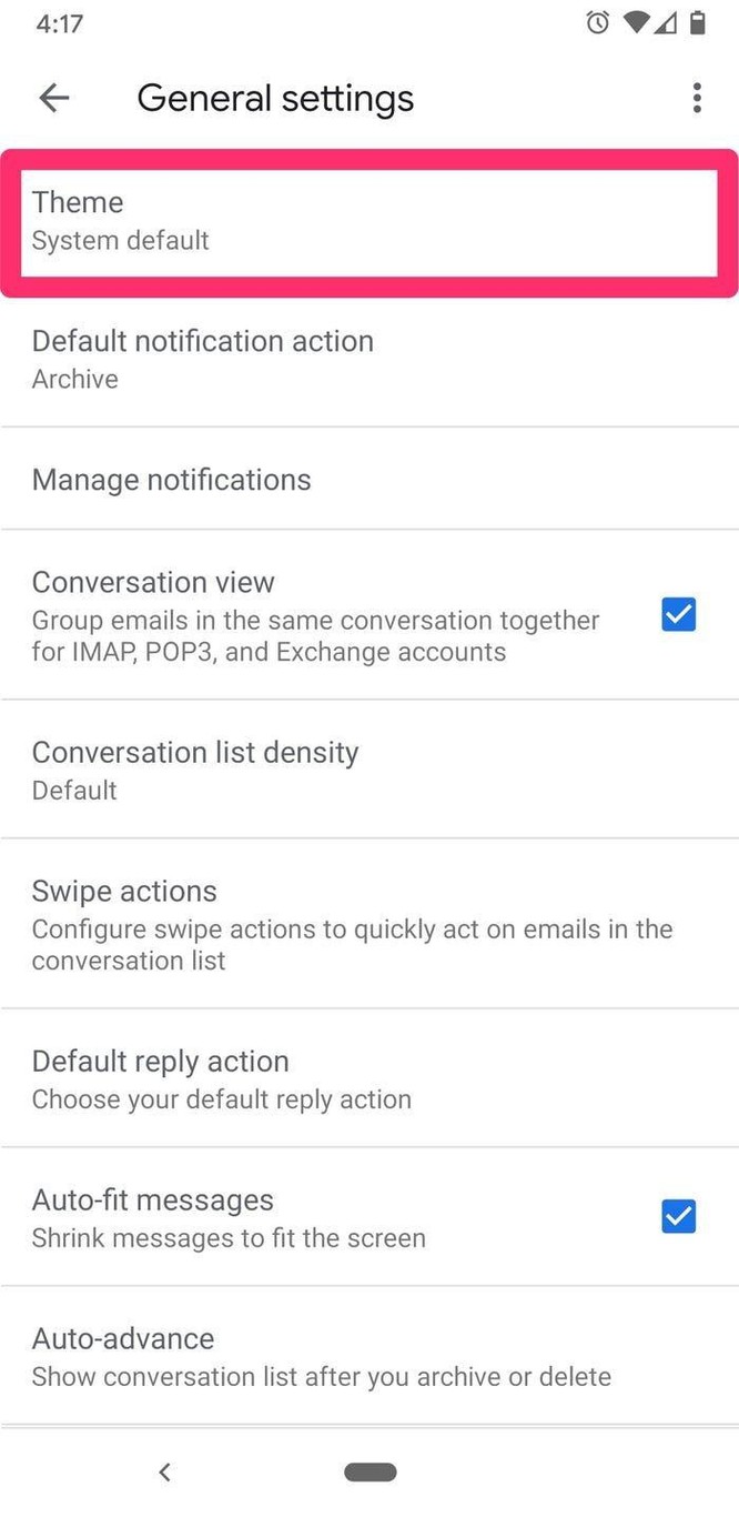 Hướng dẫn cài đặt giao diện Gmail nền tối trên điện thoại ảnh 4