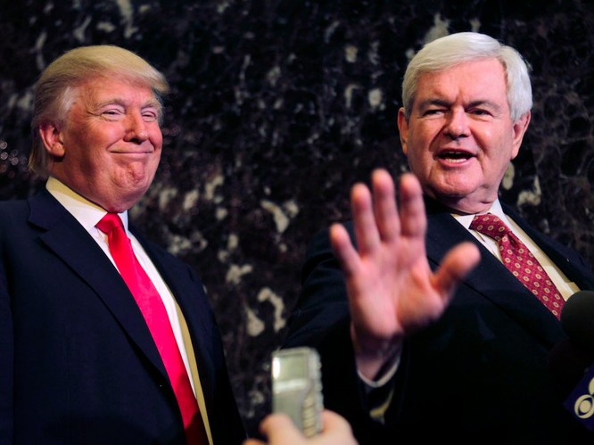 Ông Trump và đồng minh Newt Ginghrich