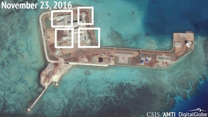 Trung Quốc có thể đã triển khai vũ khí trái phép trên đá Tư Nghĩa tại khu vực quần đảo Trường Sa