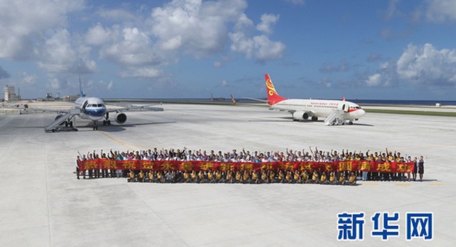 Máy bay Trung Quốc hạ cánh trái phép xuống Đá Chữ Thập ở quần đảo Trường Sa