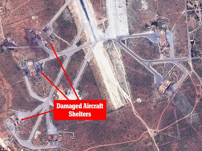 Một số mục tiêu bị tấn công tại căn cứ không quân Syria
