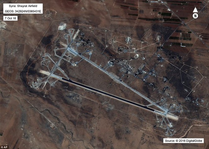 Một số mục tiêu bị tấn công tại căn cứ không quân Syria