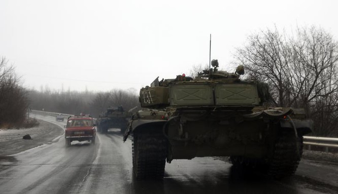 Xe tăng của lực lượng dân quân Donbass