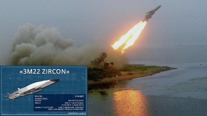 Tên lửa siêu thanh Zircon của Nga được cho là đạt vận tốc hành trình tới 8 mach