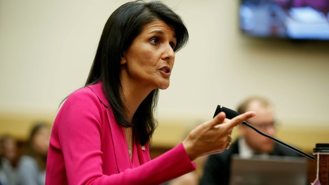 Đại sứ Mỹ tại Liên Hợp quốc Nikki Haley liên tục đưa ra những lời đe dọa