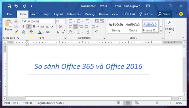 Sự khác nhau giữa Office 365 và Office 2016 ảnh 1
