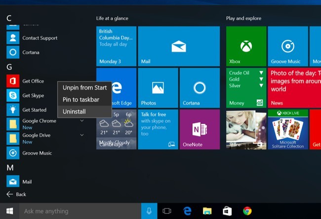 Hướng dẫn gỡ các ứng dụng universal trên Windows 10 ảnh 1