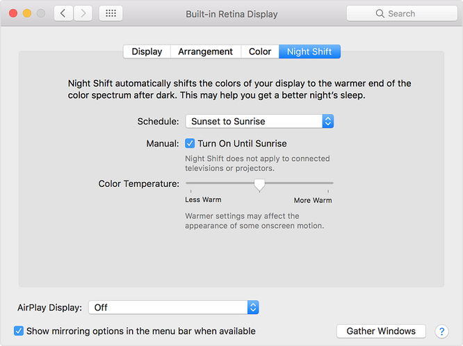 macOS chính thức có chế độ ban đêm Night Shift ảnh 3