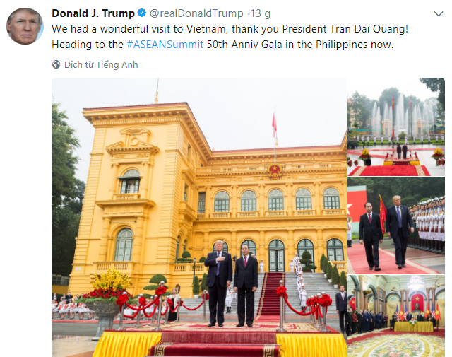 Hình ảnh Hà Nội tươi đẹp trên trang cá nhân của Tổng thống Mỹ Donald Trump ảnh 3