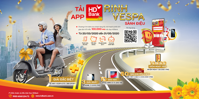 HDBank: Tải App trúng Vespa, ở nhà và mua sắm online ảnh 1