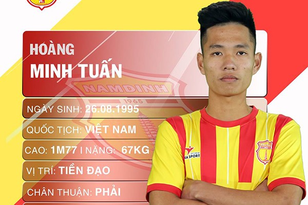 Tiền vệ Hoàng Minh Tuấn đến khoác áo Phù Đổng FC ở lượt về giải hạng Nhất 2019 theo dạng cho mượn (ảnh Hội CĐV NĐ)