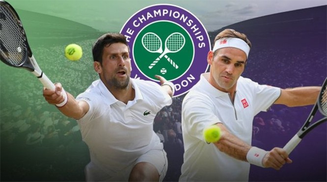 Chung kết Wimbledon 2019 là lần thứ 3 Djokovic và Federer chạm trán nhau trong trận tranh ngôi vương. Ảnh AP.