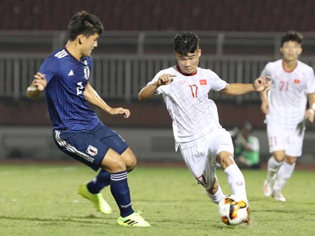 U19 Việt Nam đã xuất sắc cầm hòa đội bóng mạnh nhất bảng là U19 Nhật Bản với tỷ số 0-0. Ảnh VPF