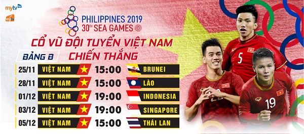 Trong đội hình U22 Việt Nam tham dự SEA Games lần này có đến 14 trên tổng số 20 cầu thủ đang và đã từng là cầu thủ đội tuyển quốc. Ảnh Mytv