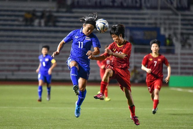 bóng đá nữ Thái Lan đã có một năm thất bại toàn diện trước tuyển nữ Việt Nam. Ảnh VFF