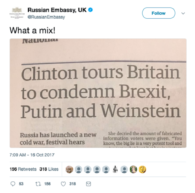 Chết cười với những lần chính phủ Nga “troll” Mỹ và Anh trên Twitter ảnh 5