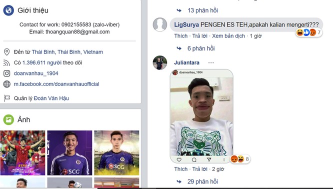 Người hâm mộ Indonesia tấn công trang facebook Đoàn Văn Hậu ngay sau trận đấu ảnh 4