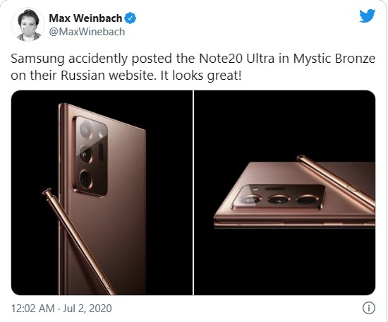Samsung “vô tình” để lộ Note 10 Ultra trên website của hãng ảnh 1