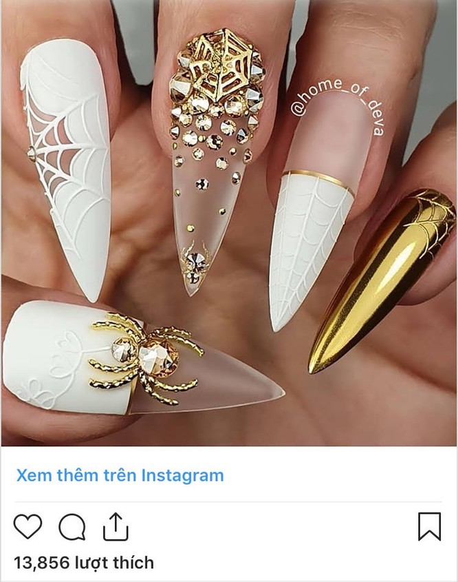 20 kiểu vẽ móng cực ma mị đón Halloween ảnh 12