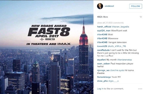 Fan sôi sục với tấm poster đầu tiên của “Fast & Furious 8“ ảnh 1
