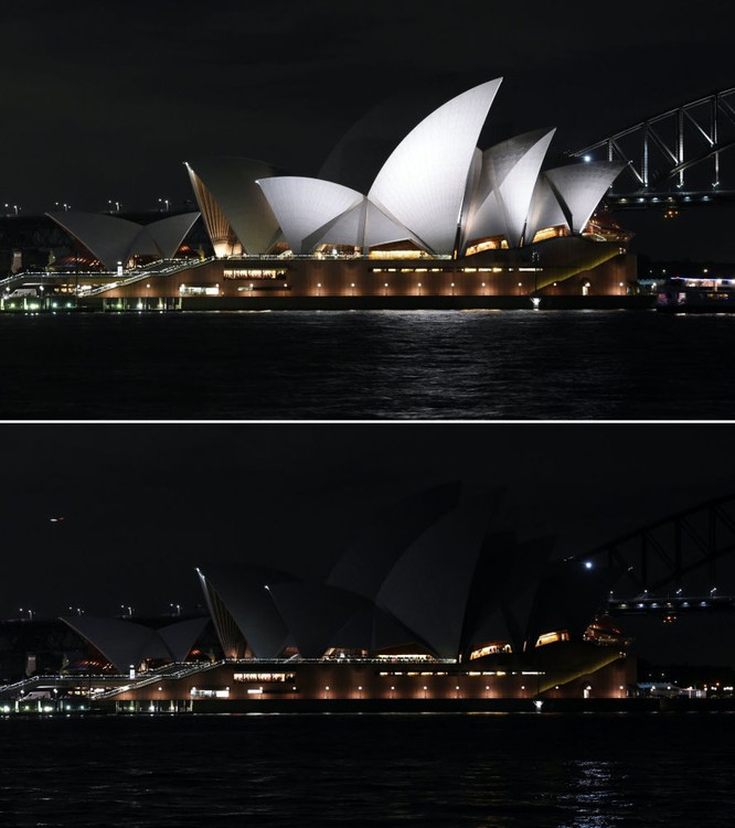 Nhà hát opera Sydney trong Giờ Trái Đất 